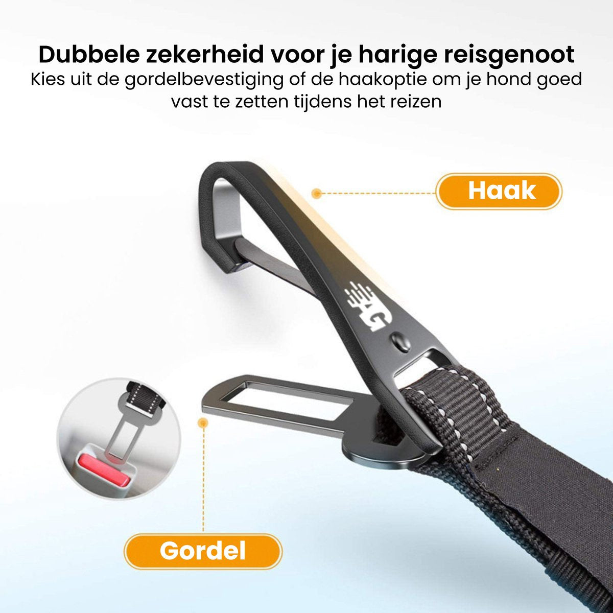 Hondenauto Gordel - Schokabsorberend & Verstelbaar
