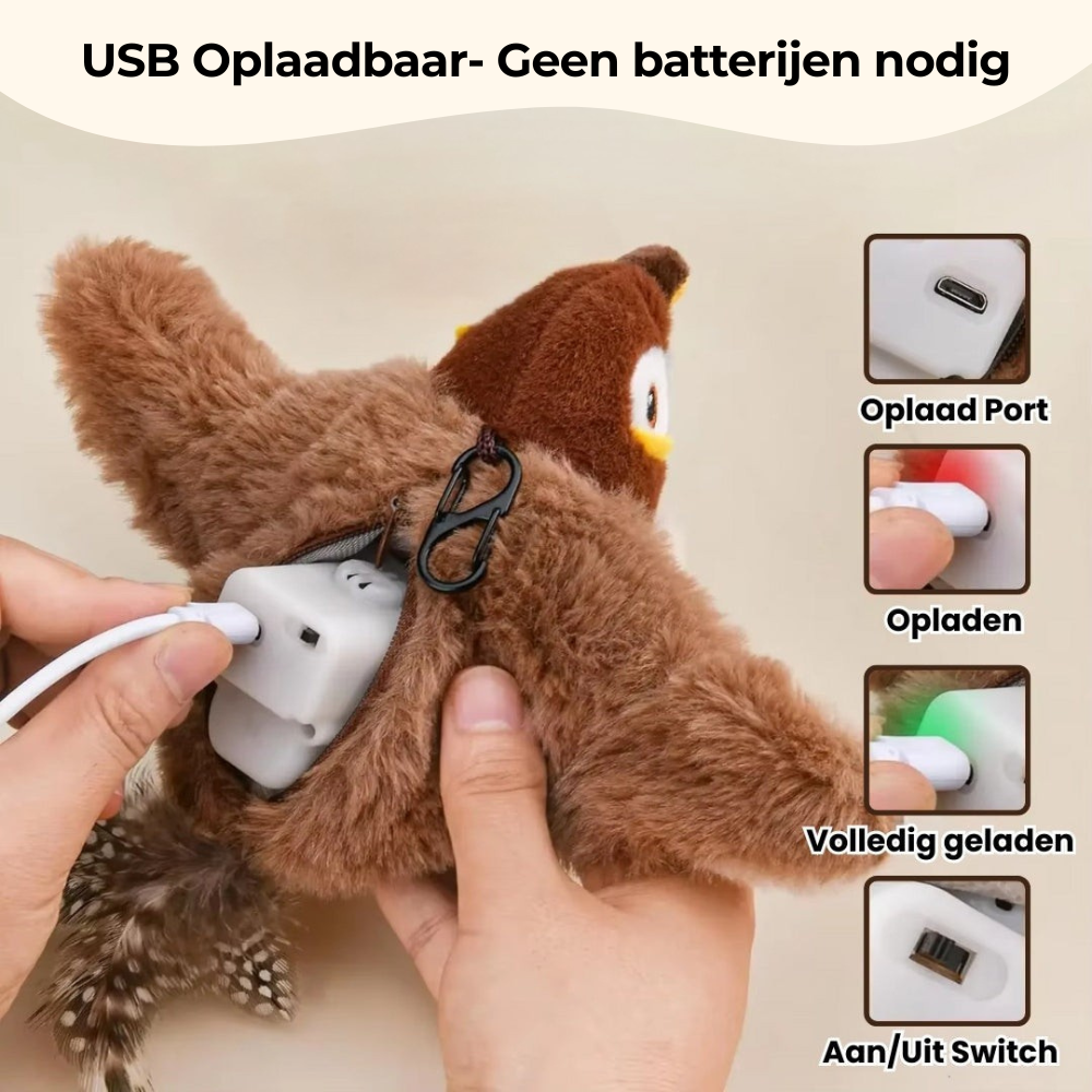SpeelMus™ Realistische Simulatie Vogel voor Katten