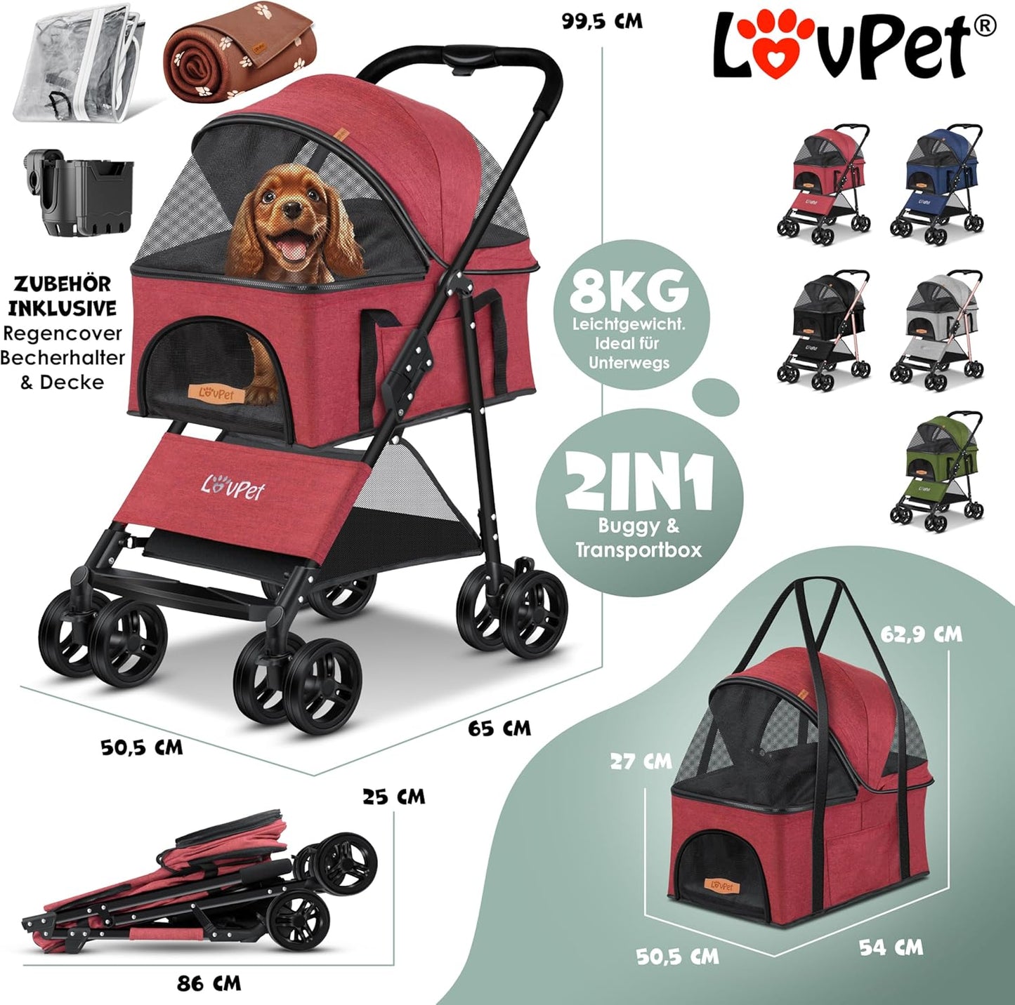 PetCruze - 2-in-1 Hondenbuggy & Draagtas