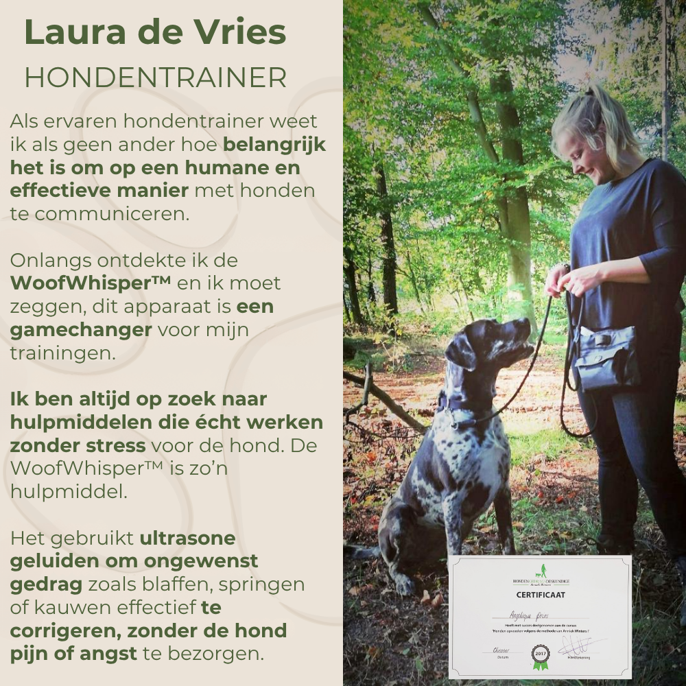 WoofWhisper™ - Stopt blaffen en ander ongewenst gedrag
