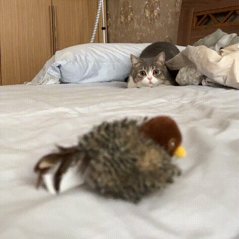 SpeelMus™ - Realistische Simulatie Vogel voor Katten - Kleine Mus