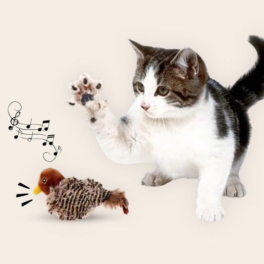SpeelMus™ - Realistische Simulatie Vogel voor Katten - Kleine Mus